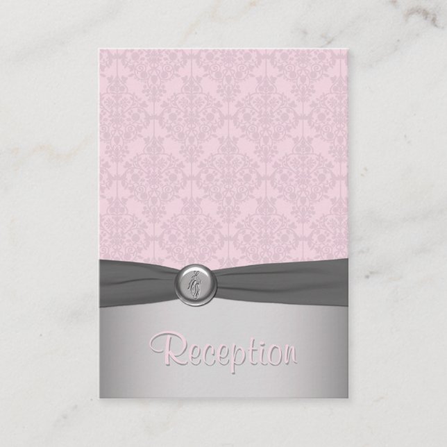 Einsteckkarte für die Brieftasche mit rosa und gra Begleitkarte (Vorderseite)
