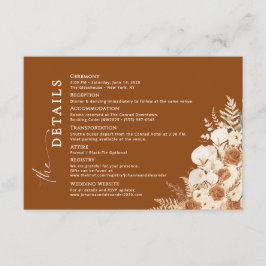 Einsteckkarte für die Hochzeitdetails | Modernes M Begleitkarte