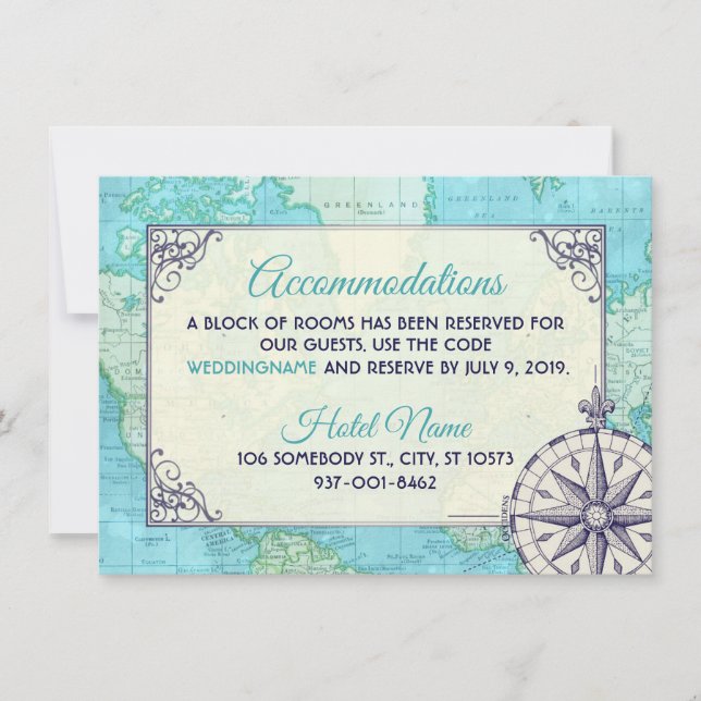 Einsteckkarte für Hochzeitspazierplätze der Marine (Vorderseite)