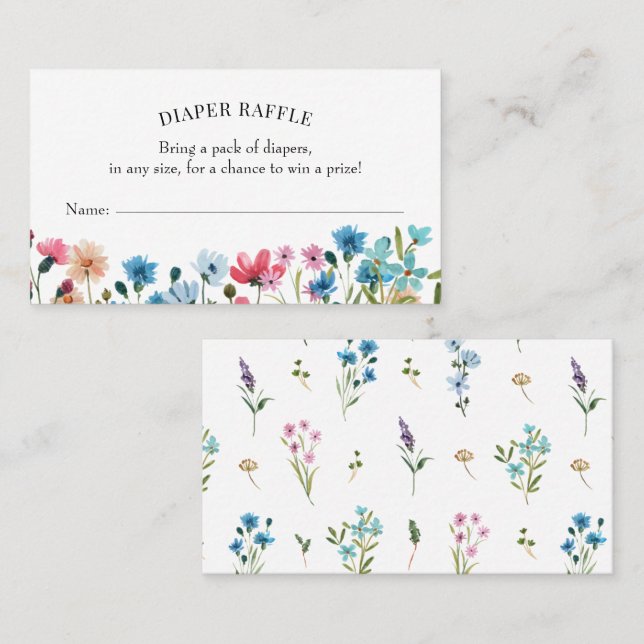 Einsteckkarte für Wildblume-Papierkorb Visitenkarte (Vorne/Hinten)