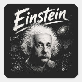Einstein 2 quadratischer aufkleber