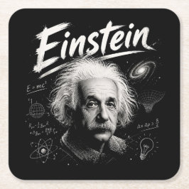 Einstein 2 rechteckiger pappuntersetzer