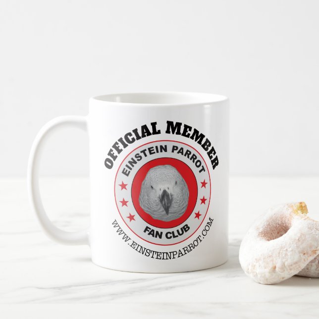Einstein-Papageien-afrikanisches Kaffeetasse (Mit Donut)
