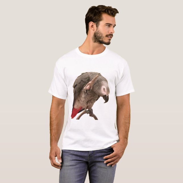 Einstein-Papageien-Wellenartig bewegen T-Shirt (Vorne ganz)
