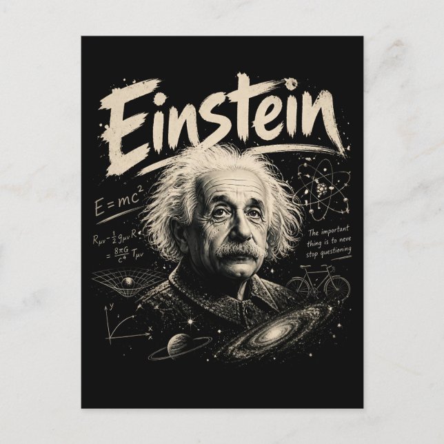 Einstein Postkarte (Vorderseite)