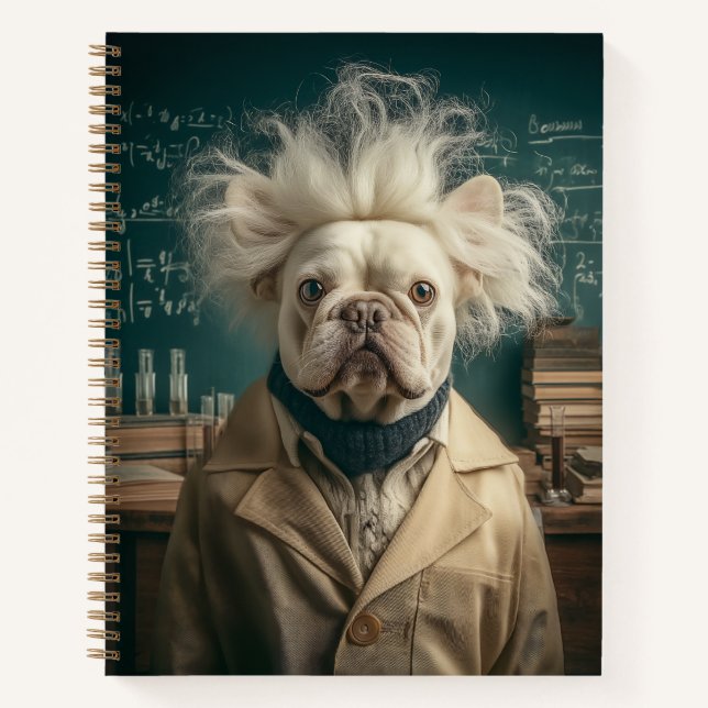 Einstein Pup im Labrador Coat Notizbuch (Vorderseite)