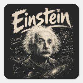 Einstein Quadratischer Aufkleber
