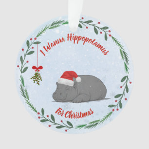 Einstellbares "Ich wünsche mir ein Nilpferd zu Wei Ornament