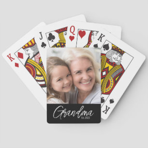 Einstellbares Oma-Gründungsjahr-Foto Spielkarten