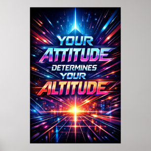 Einstellung bestimmt Höhe Neon-Typografie-Kunst Poster