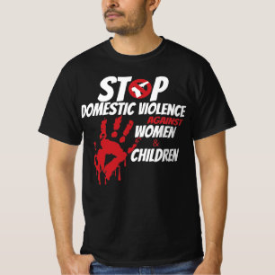 Einstellung der häuslichen Gewalt gegen Frauen und T-Shirt