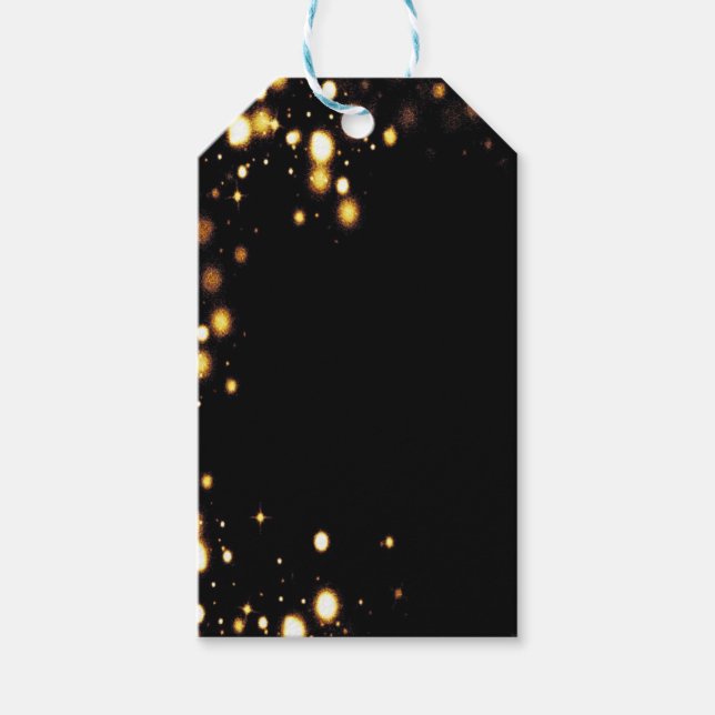 Einstellungsfähige Black and Gold Bokeh Geschenket Geschenkanhänger (Vorderseite)
