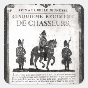 Einstellungsplakat für das fünfte Regiment Quadratischer Aufkleber