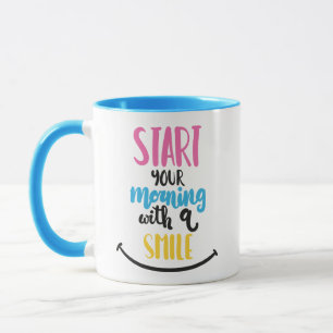 Einstellungszitat Motivierend Glückliches Gesicht  Tasse