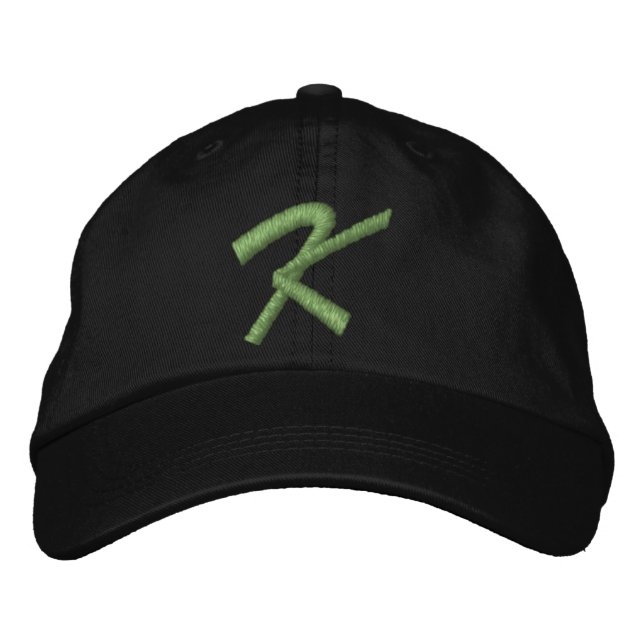 Einstickereimongramm Buchstaben K Anfangsbuchstabe Bestickte Baseballkappe (Vorderseite)