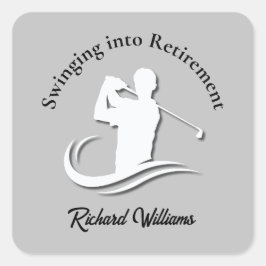 Einstieg in das Retirement Modern Golf Player Part Quadratischer Aufkleber
