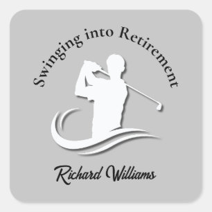 Einstieg in das Retirement Modern Golf Player Part Quadratischer Aufkleber