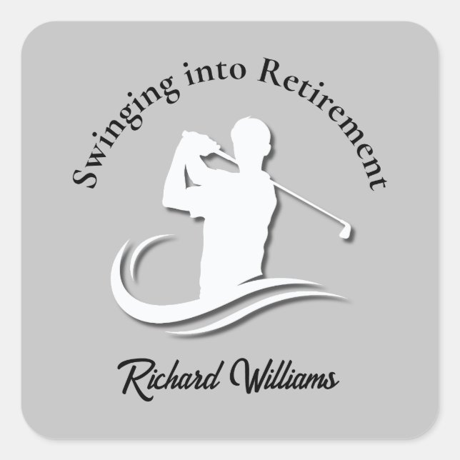 Einstieg in das Retirement Modern Golf Player Part Quadratischer Aufkleber (Vorderseite)