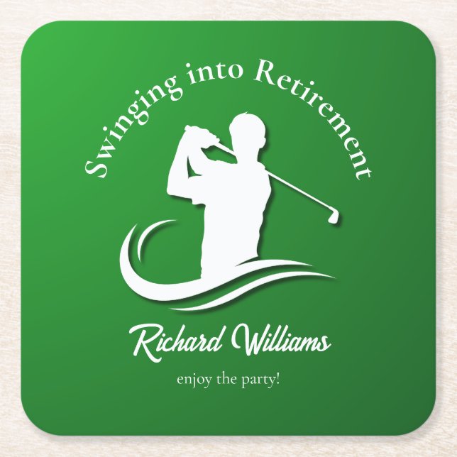 Einstieg in das Retirement Modern Golf Player Part Rechteckiger Pappuntersetzer (Vorderseite)