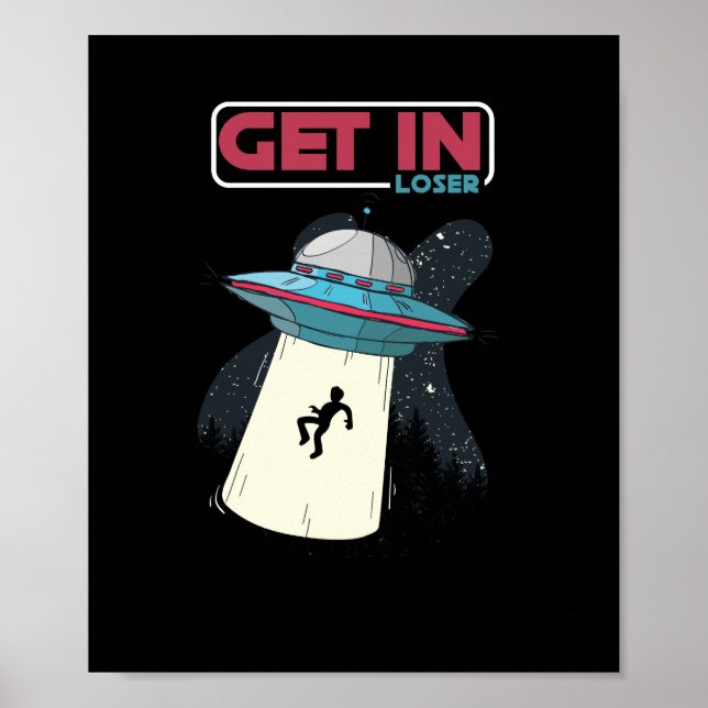Einstieg in die Alien des Raumschiffs UFO Poster (Vorne)