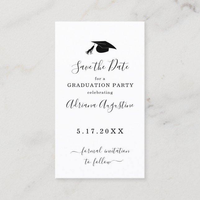 Einstufungspartei Save the Date einfügen Visitenkarte (Vorderseite)