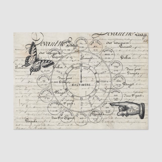 Eintagsfliege-Collage Seidenpapier (Vorderseite)