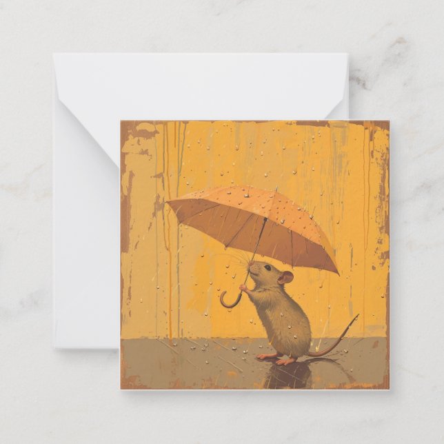 Eintauchen in Inspiration: Mouse am Regentag Mitteilungskarte (Vorderseite)