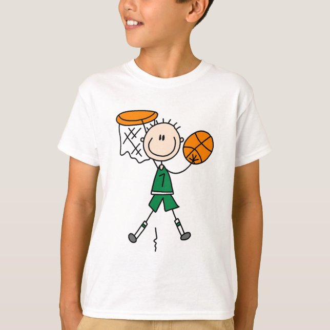Eintauchende Jungen-Basketball-T-Shirts und T-Shirt (Vorderseite)