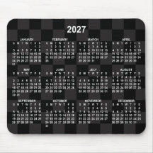 Eintöniges schwarzes Schachbrett 2027 Kalender