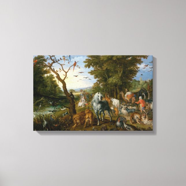 Eintrag der Tiere in die Arche Noah (Brueghel) Leinwanddruck (Vorderseite)