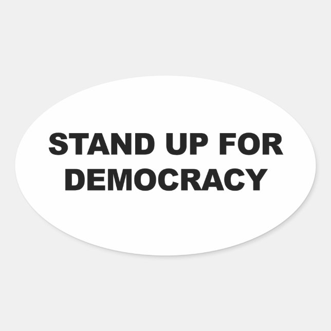 Eintreten für Demokratie Ovaler Aufkleber (Vorderseite)