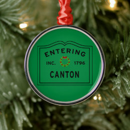 Eintritt in den Kanton Massachusetts Weihnachts-Ke Ornament Aus Metall
