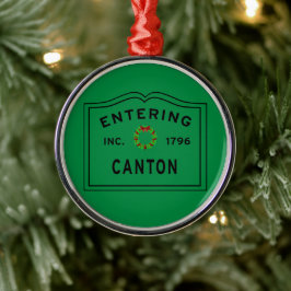 Eintritt in den Kanton Massachusetts Weihnachts-Ke Ornament Aus Metall