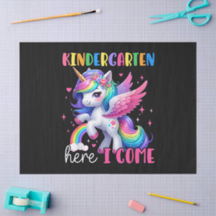 Eintritt in den Kindergarten, ich komme Einhorn Zu Seidenpapier
