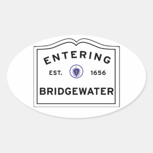 Eintritt in die Stadt BRIDGEWATER MA Ovaler Aufkleber