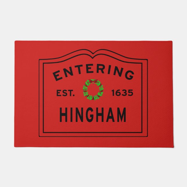 Eintritt in Hingham Massachusetts Weihnachts-Doorm Fußmatte (Vorderseite)