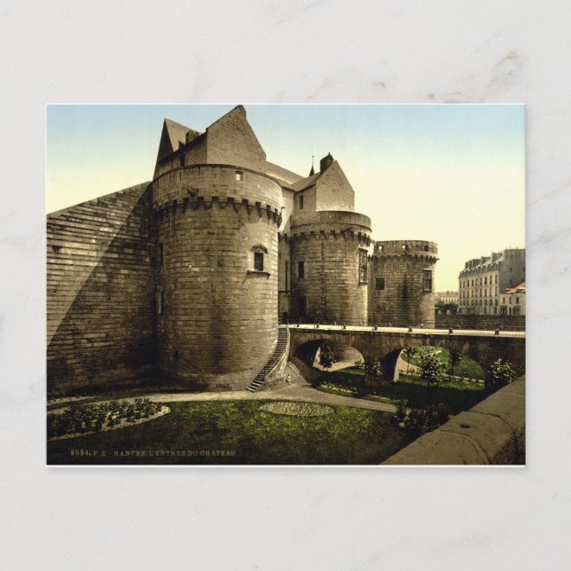 Eintritt nach Castle Nantes, Frankreich Postkarte (Vorderseite)
