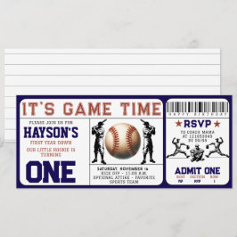 Eintrittskarte für das erste Jahr ab Baseball zum Einladung