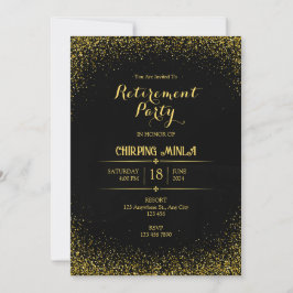 Eintrittskarte für das Gold- und Black-Rain-Party Einladung