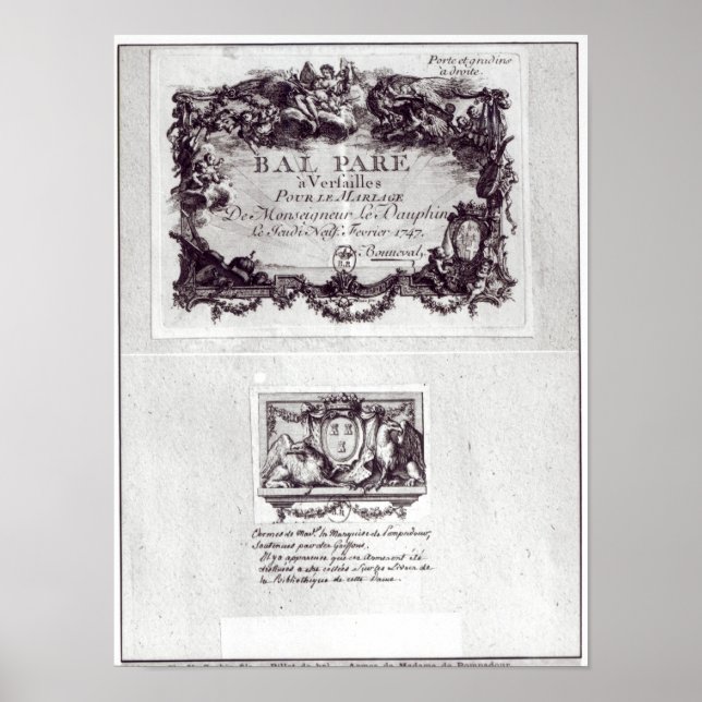Eintrittskarte für den Ball in Versailles Poster (Vorne)