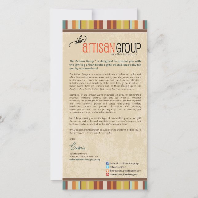 Eintrittskarte für die Geschenktasche (Vorderseite)