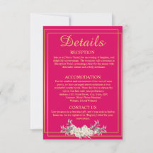 Eintrittskarte für die Hochzeit in Rosa und Gold
