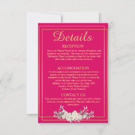 Eintrittskarte für die Hochzeit in Rosa und Gold Einladung