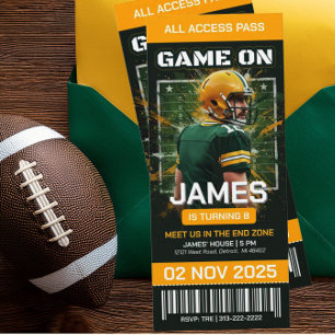 Eintrittskarte für ein Green Bay Football-Spiel al Einladung