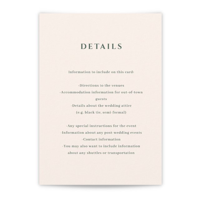 Eintrittskarte für Elfenbein und Evergreen Wedding Begleitkarte (Von Creator hochgeladen)