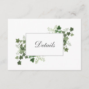 Eintrittskarte für Ivy und Fern Wedding Details Begleitkarte