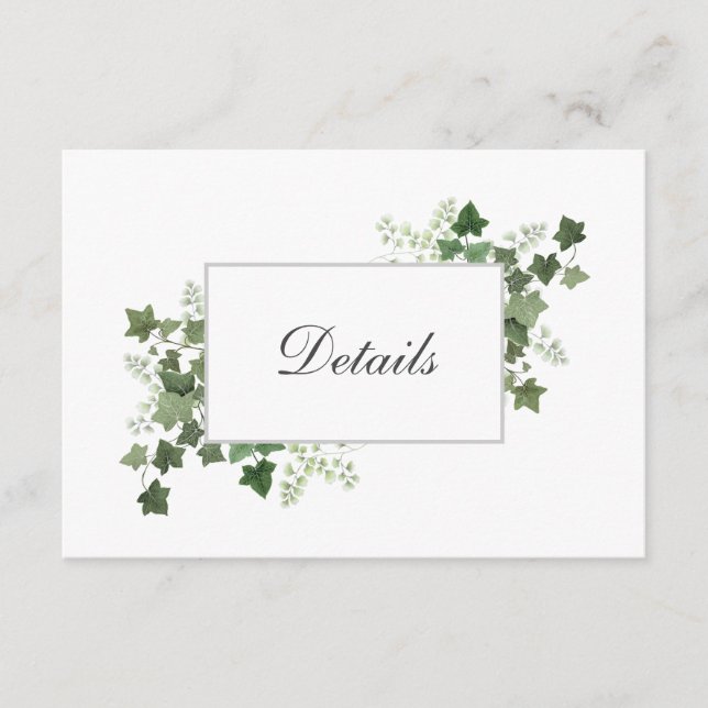 Eintrittskarte für Ivy und Fern Wedding Details Begleitkarte (Vorderseite)