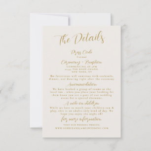 Eintrittskarte für Minimalistische Gold-Hochzeiten Einladung