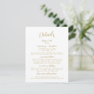 Eintrittskarte für Minimalistische Gold-Hochzeiten Einladung