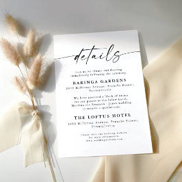 Eintrittskarte für Minimalistische Hochzeiten Begleitkarte